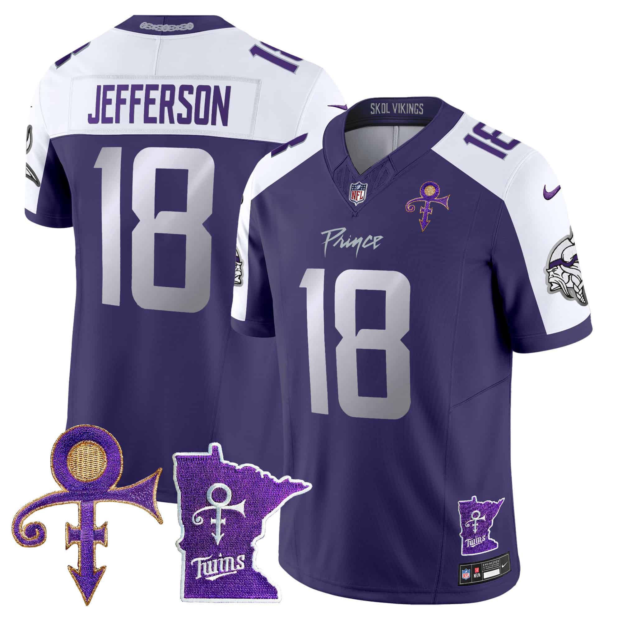 Men Minnesota Vikings #18 Jefferson Purple 2024 Nike Prince Vapor Limited NFL Jersey->indianapolis colts->NFL Jersey